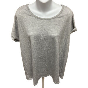 Lucky Brand Womens Shirt Plus Size XXL Short Sleeve Pullover Gray Top Casual 2XL